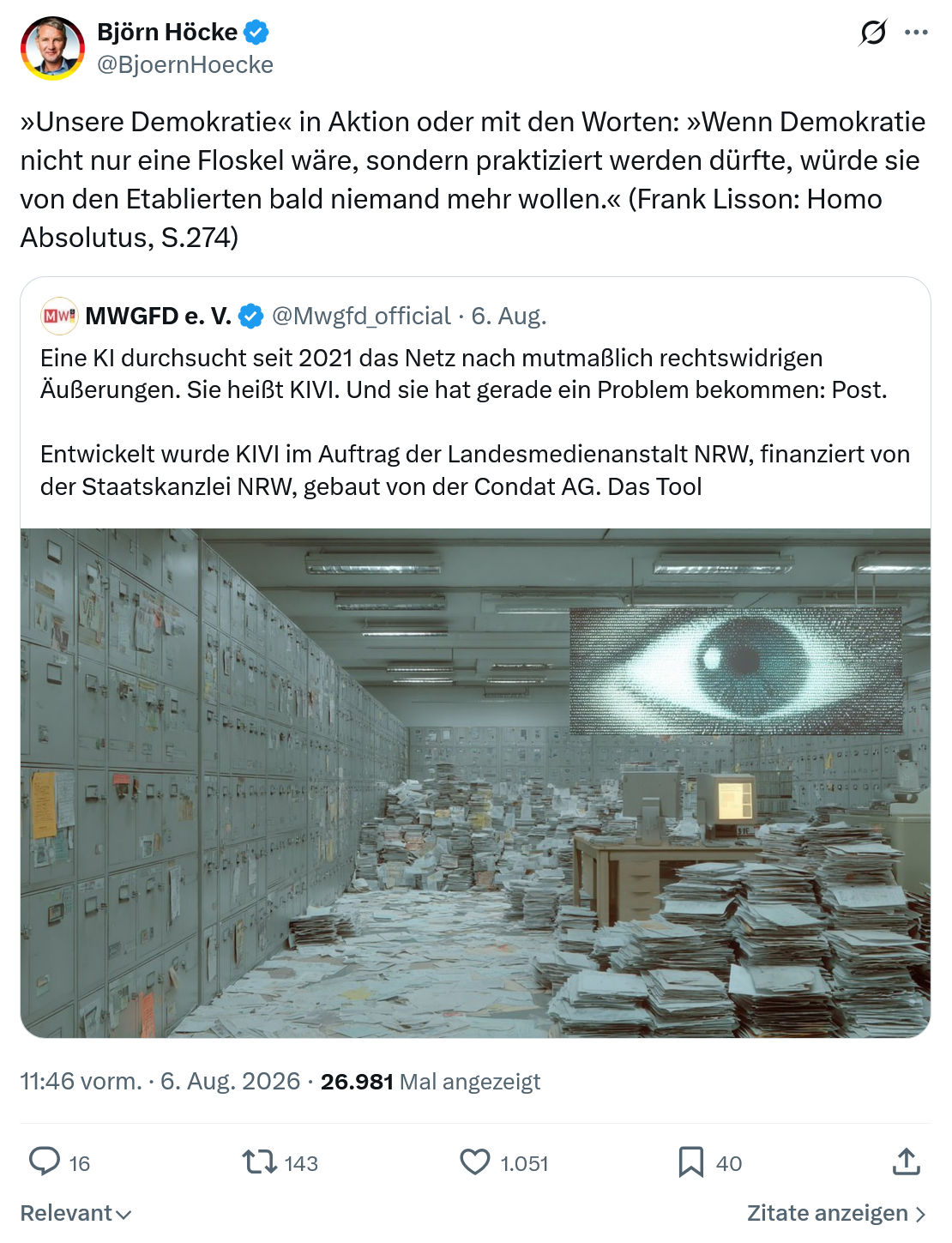 Björn Höcke: »Unsere Demokratie«...