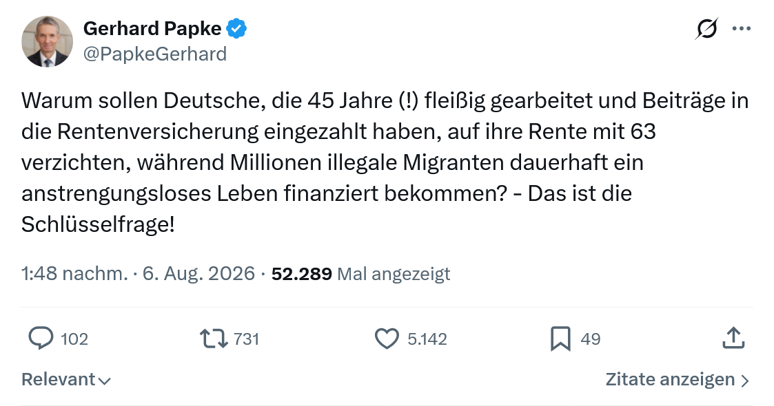 Gerhard Papke: Warum sollen Deutsche...