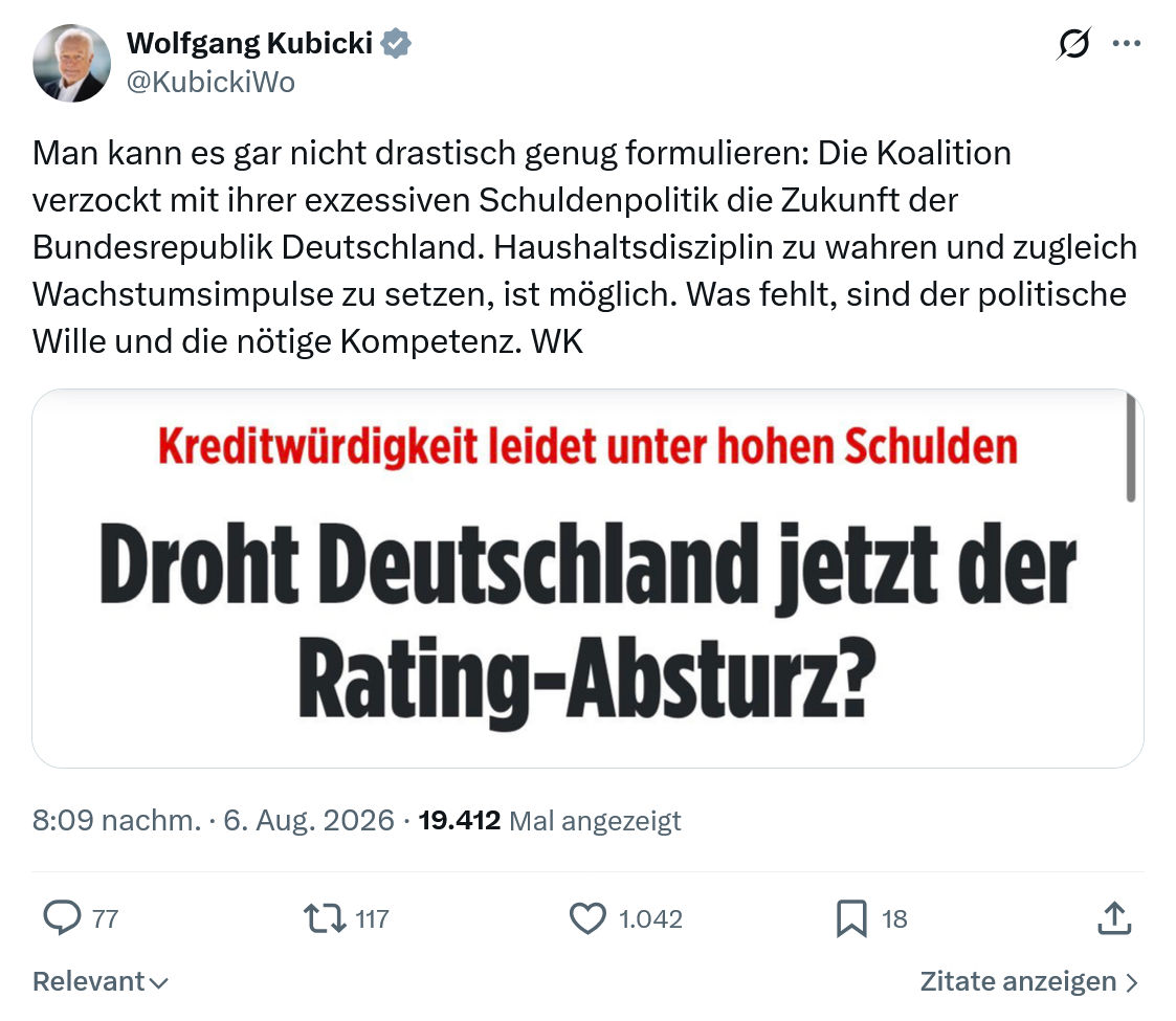 Wolfgang Kubicki: Man kann es gar nicht drastisch...