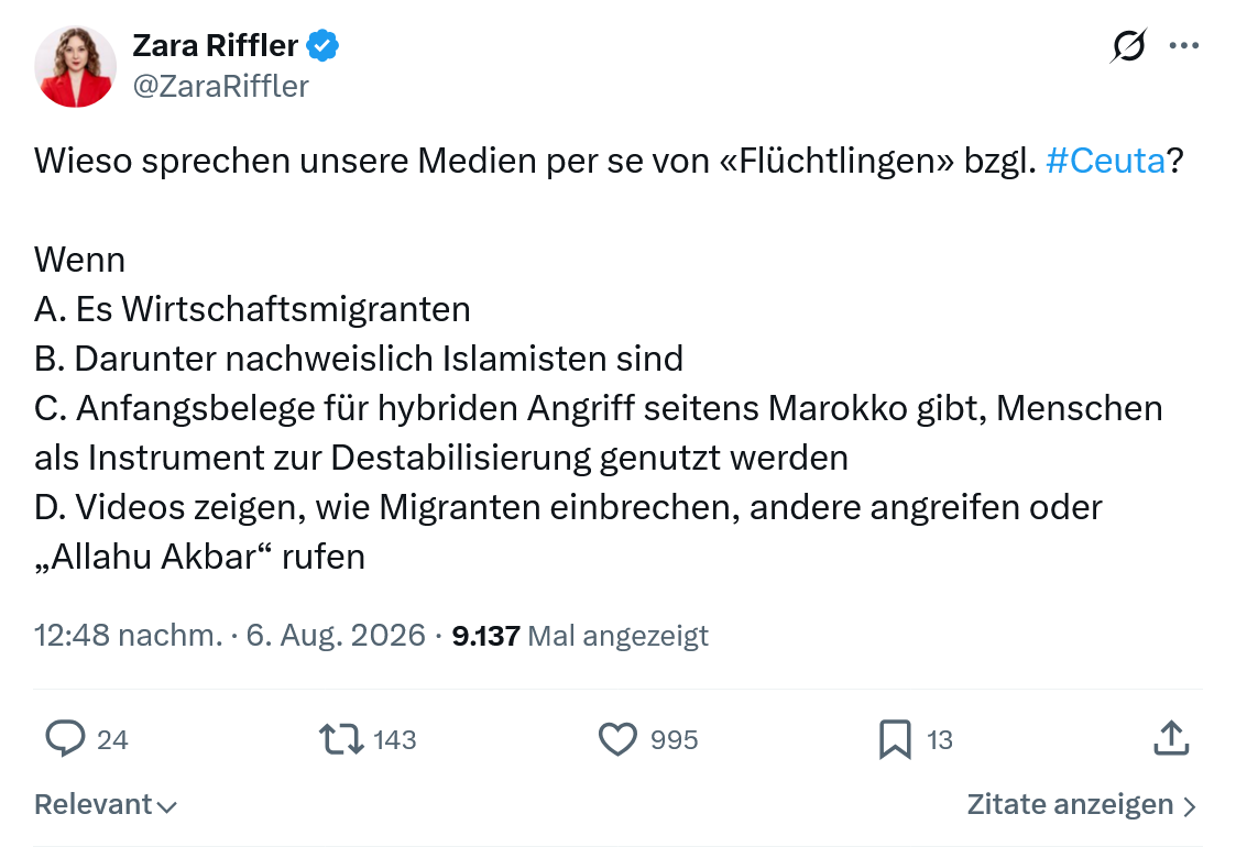 Zara Riffler: Wieso sprechen unsere Medien...