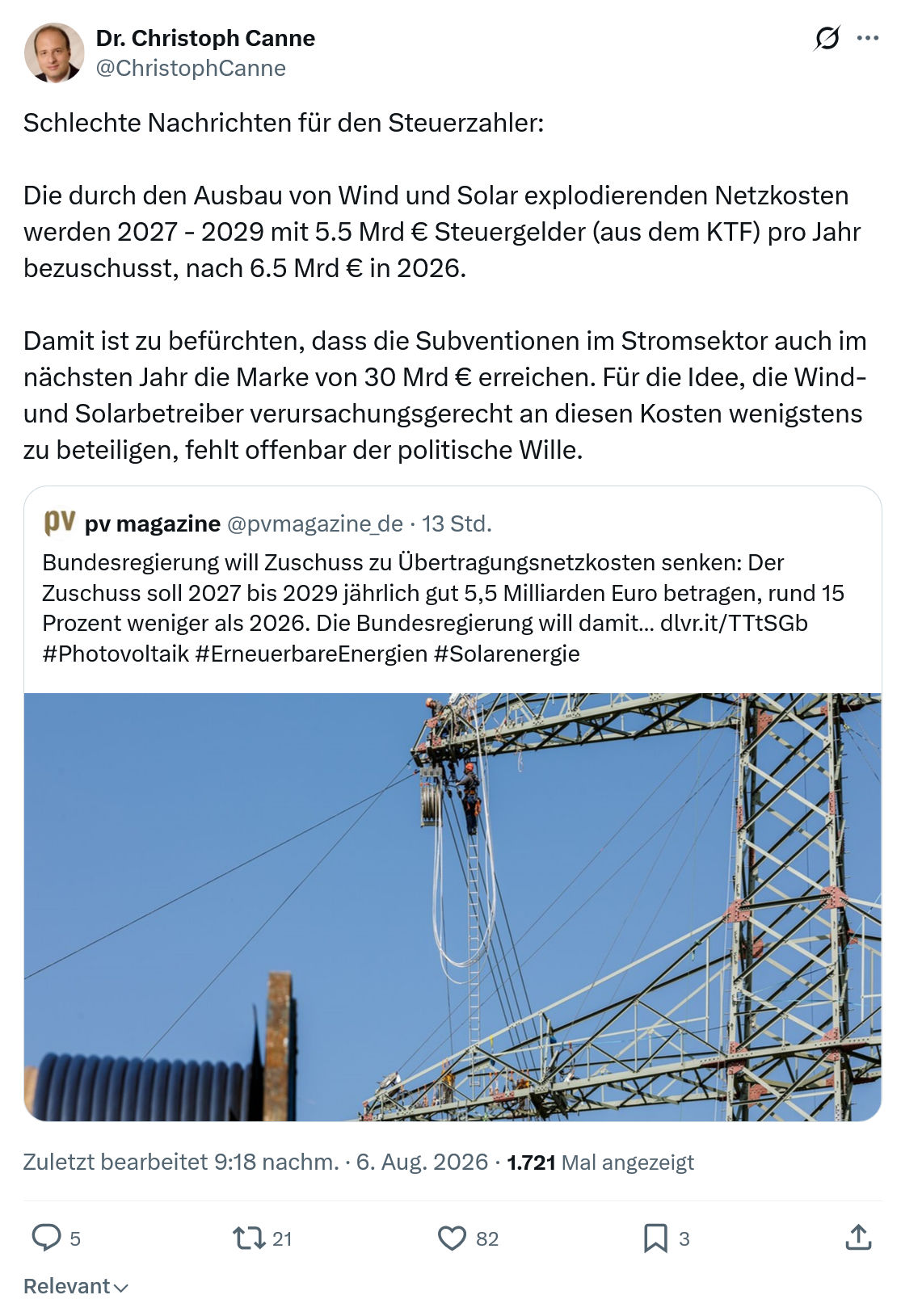 Christoph Canne: Schlechte Nachrichten...