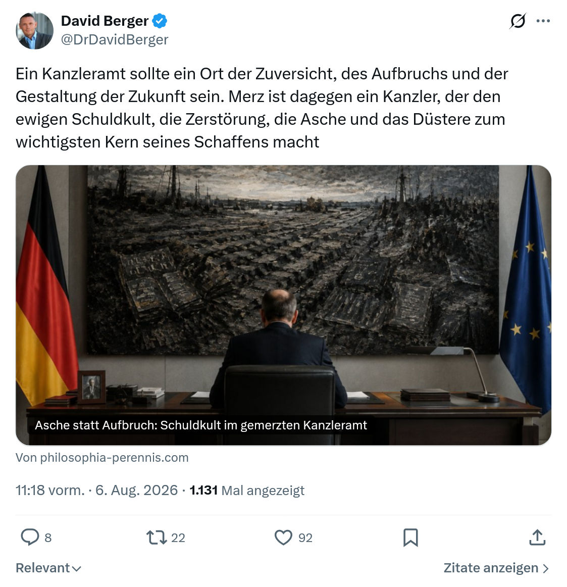David Berger: Ein Kanzleramt sollte...