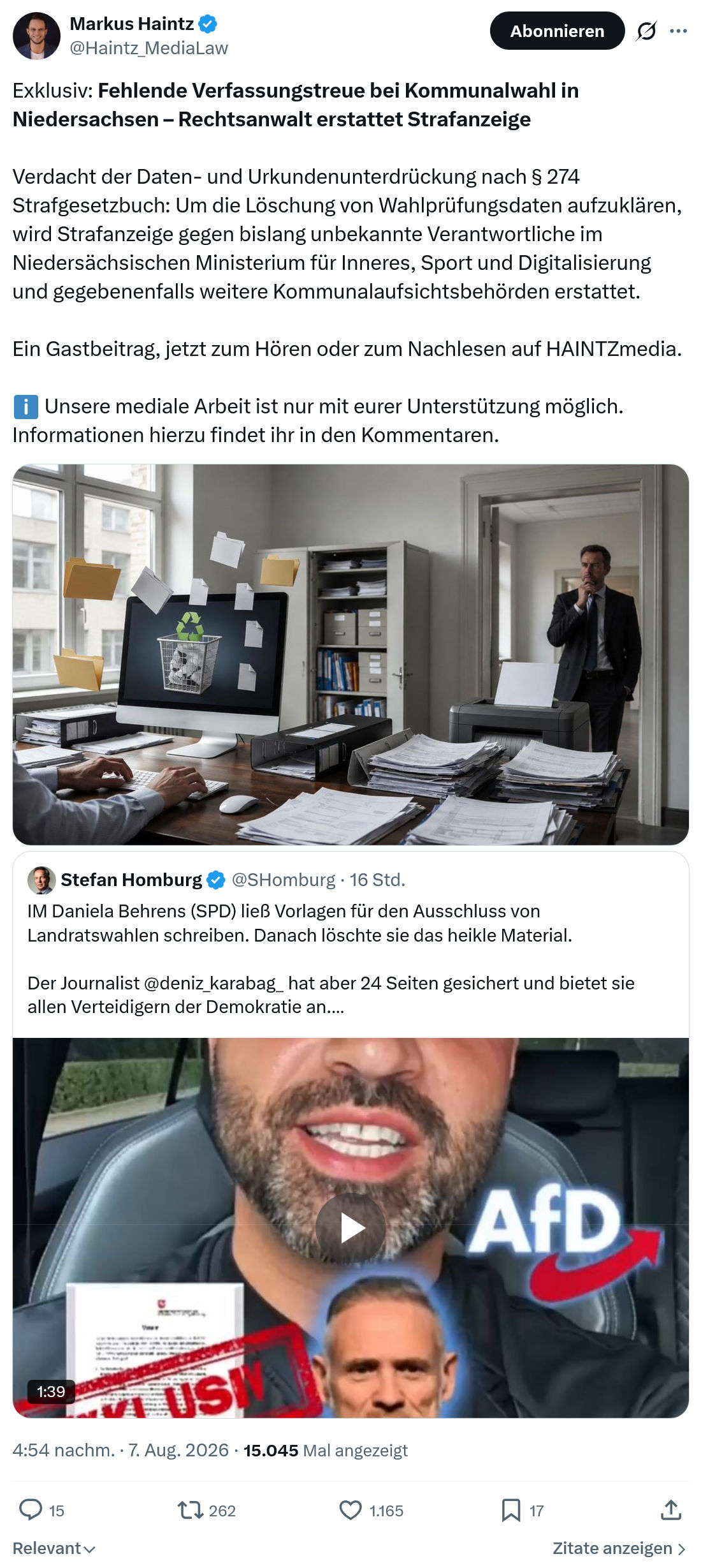 Markus Haintz: Exklusiv...