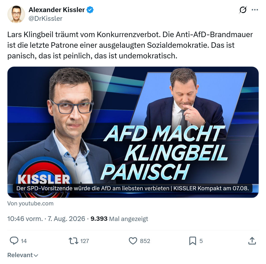 Alexander Kissler: Lars Klingbeil träumt vom Konkurrenzverbot...