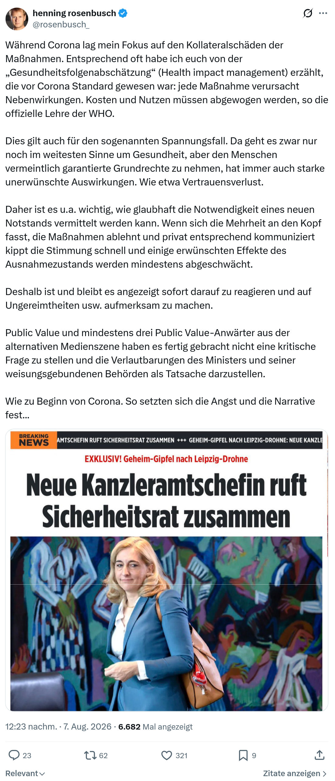 henning rosenbusch: Während Corona lag mein Fokus...