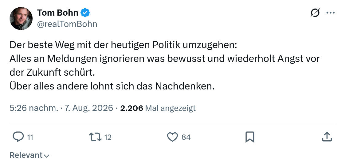 Tom Bohn: Der beste Weg mit der heutigen...