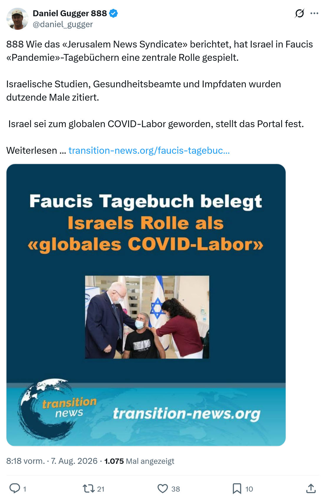 Daniel Gugger: Wie das «Jerusalem News Syndicate»...