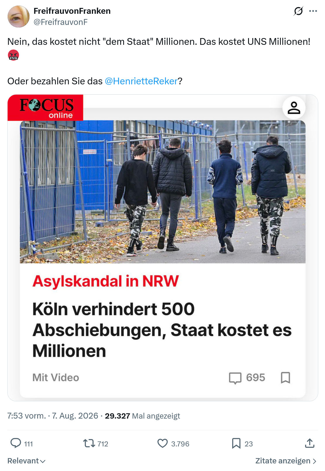 FreifrauvonFranken: Nein, das kostet nicht...