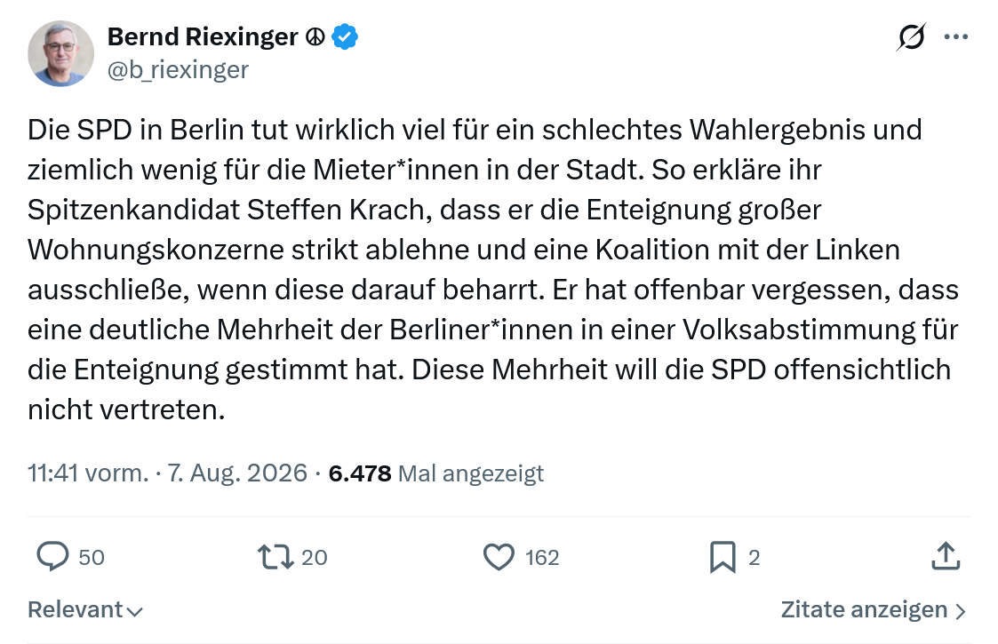 Bernd Riexinger: Die SPD in Berlin...