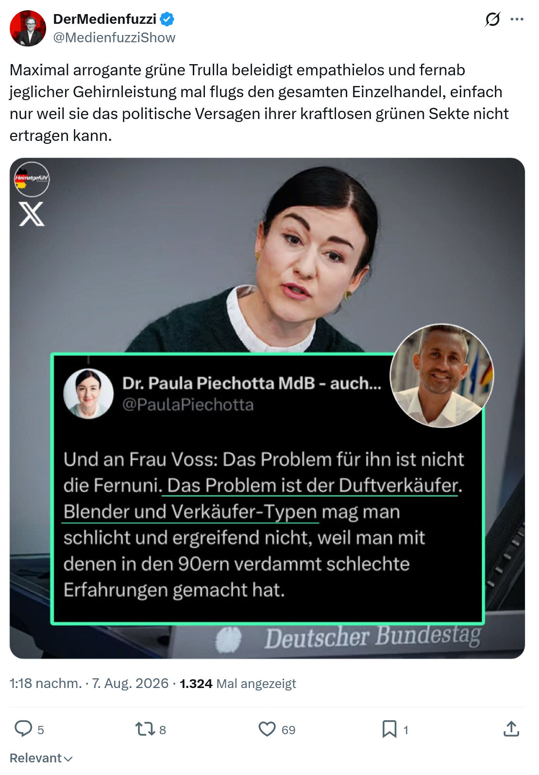 Oliver Brendel: Maximal arrogante grüne...