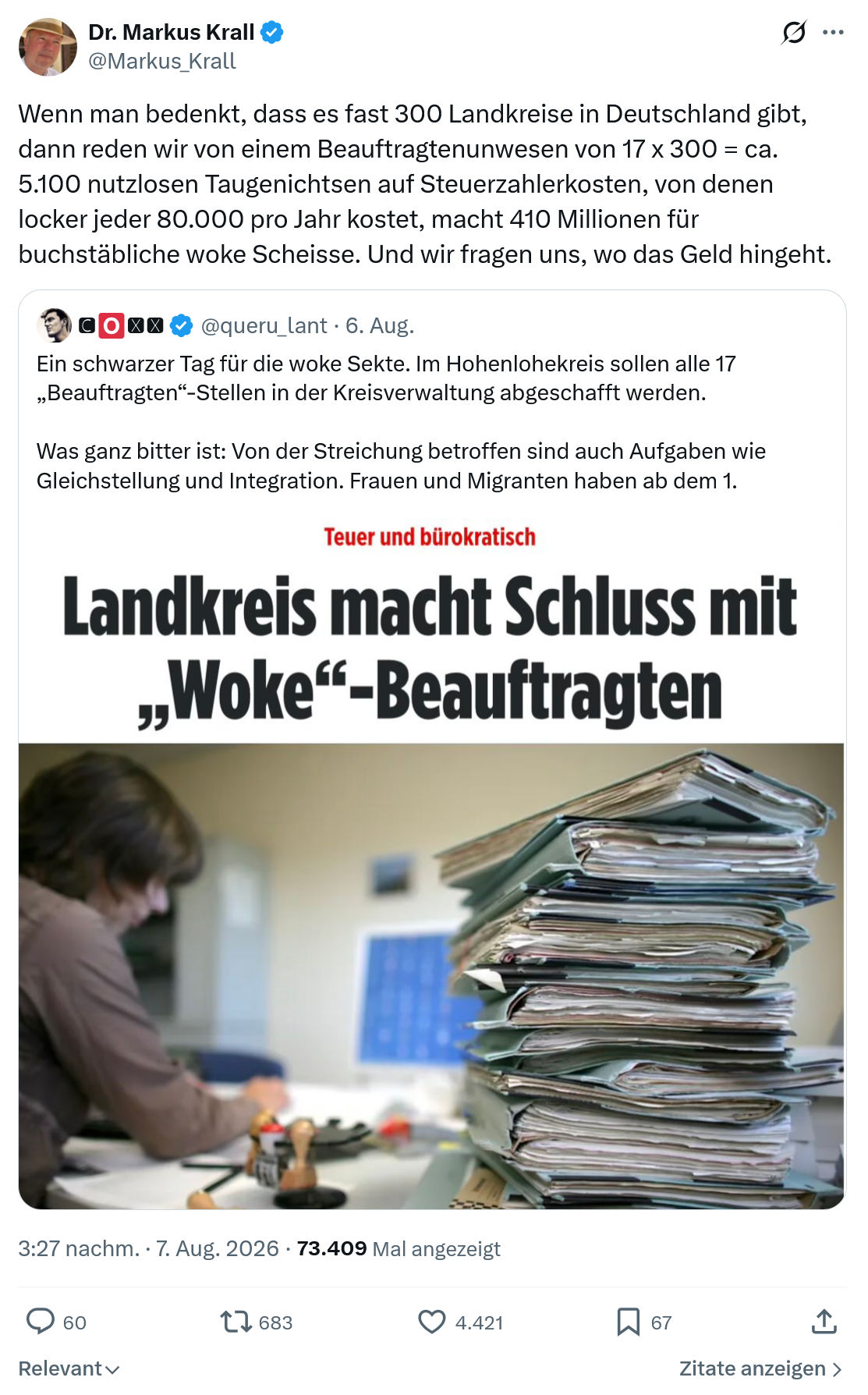 Markus Krall: Wenn man bedenkt...