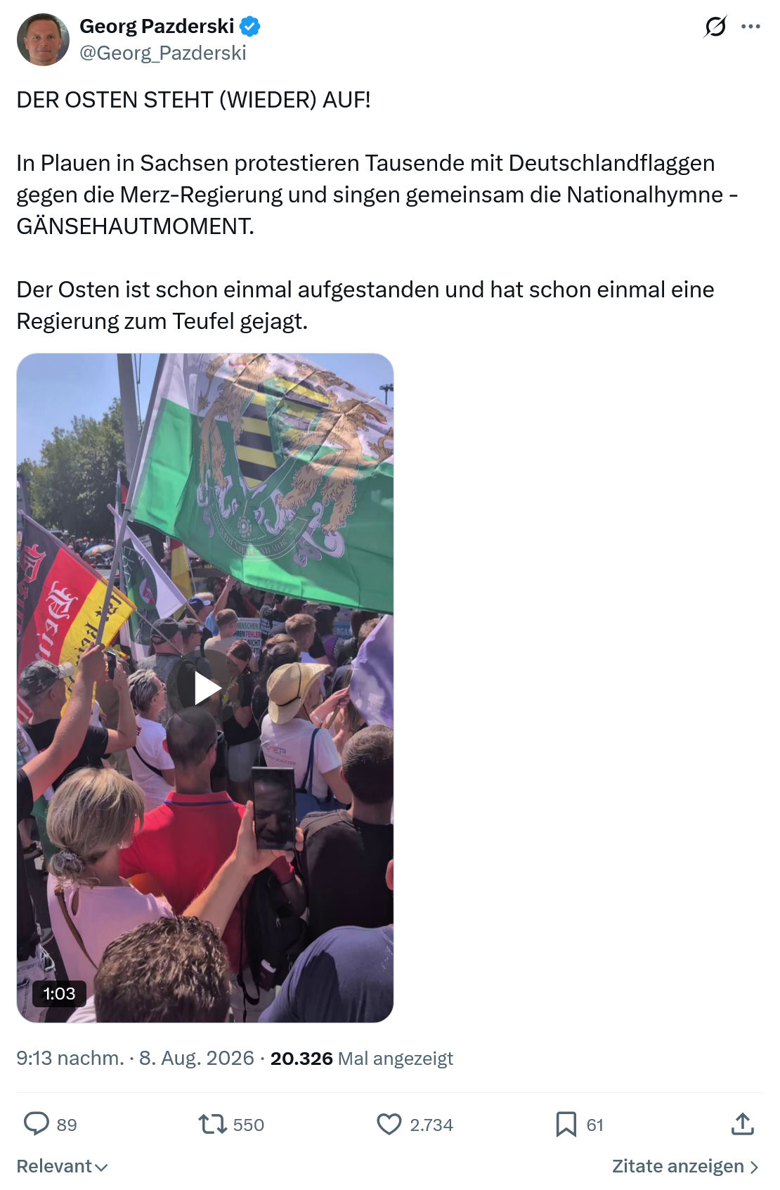 Georg Pazderski: DER OSTEN STEHT (WIEDER) AUF...