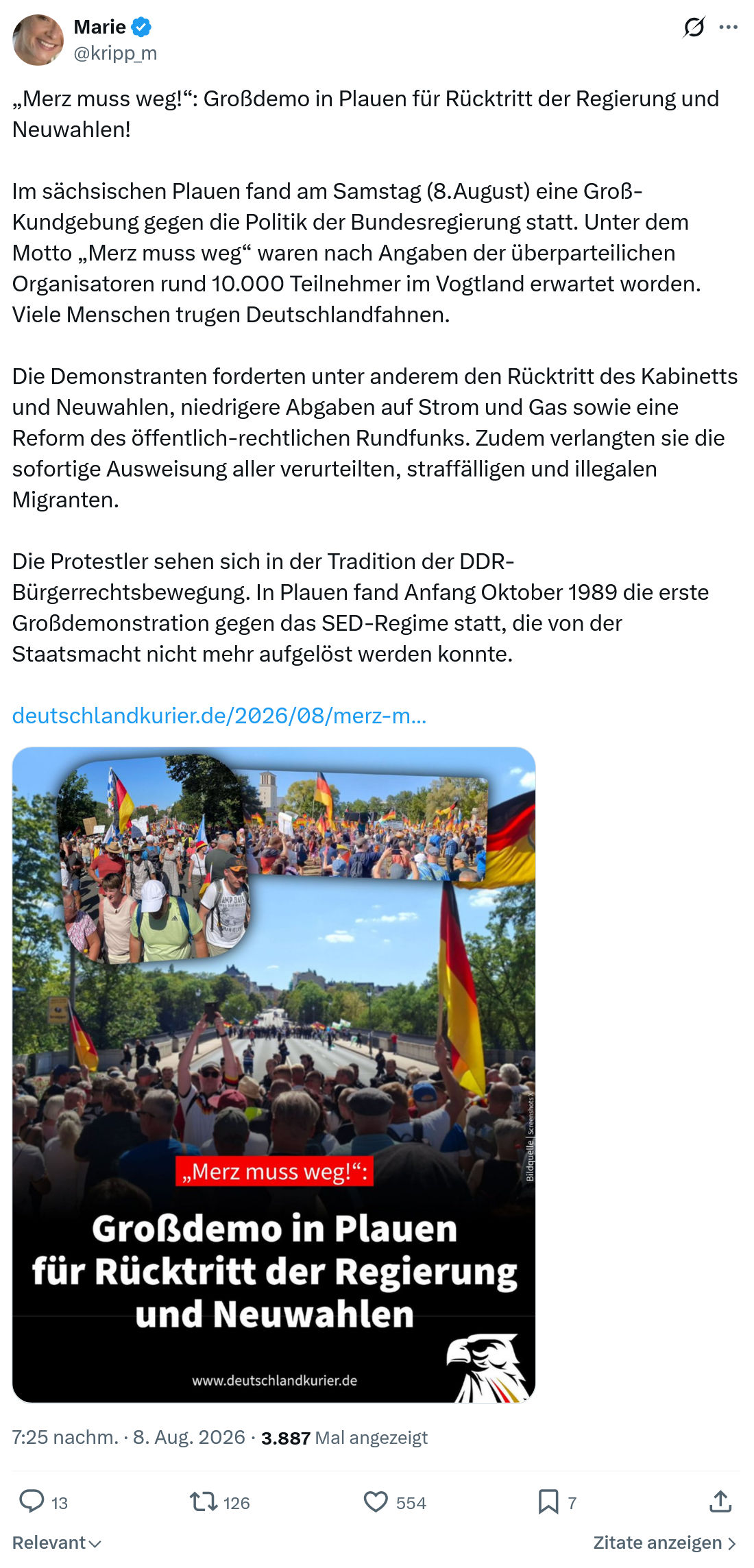 Marie kripp: „Merz muss weg!“...