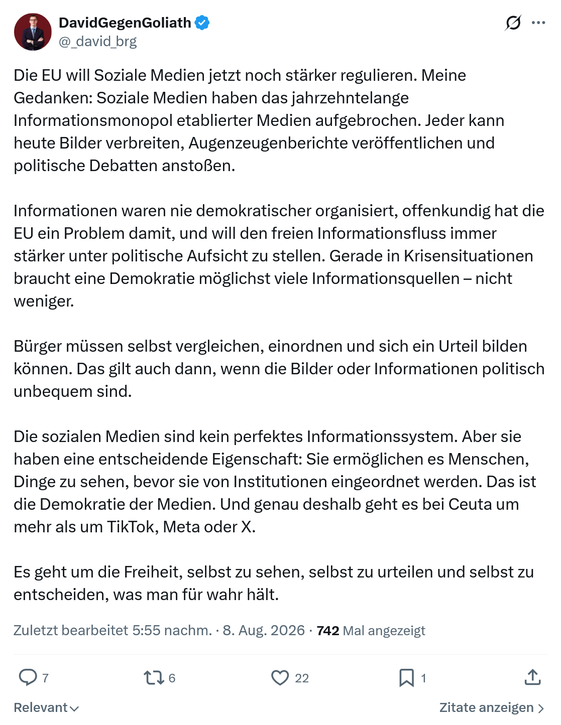 David Gegen Goliath: Die EU will Soziale Medien...