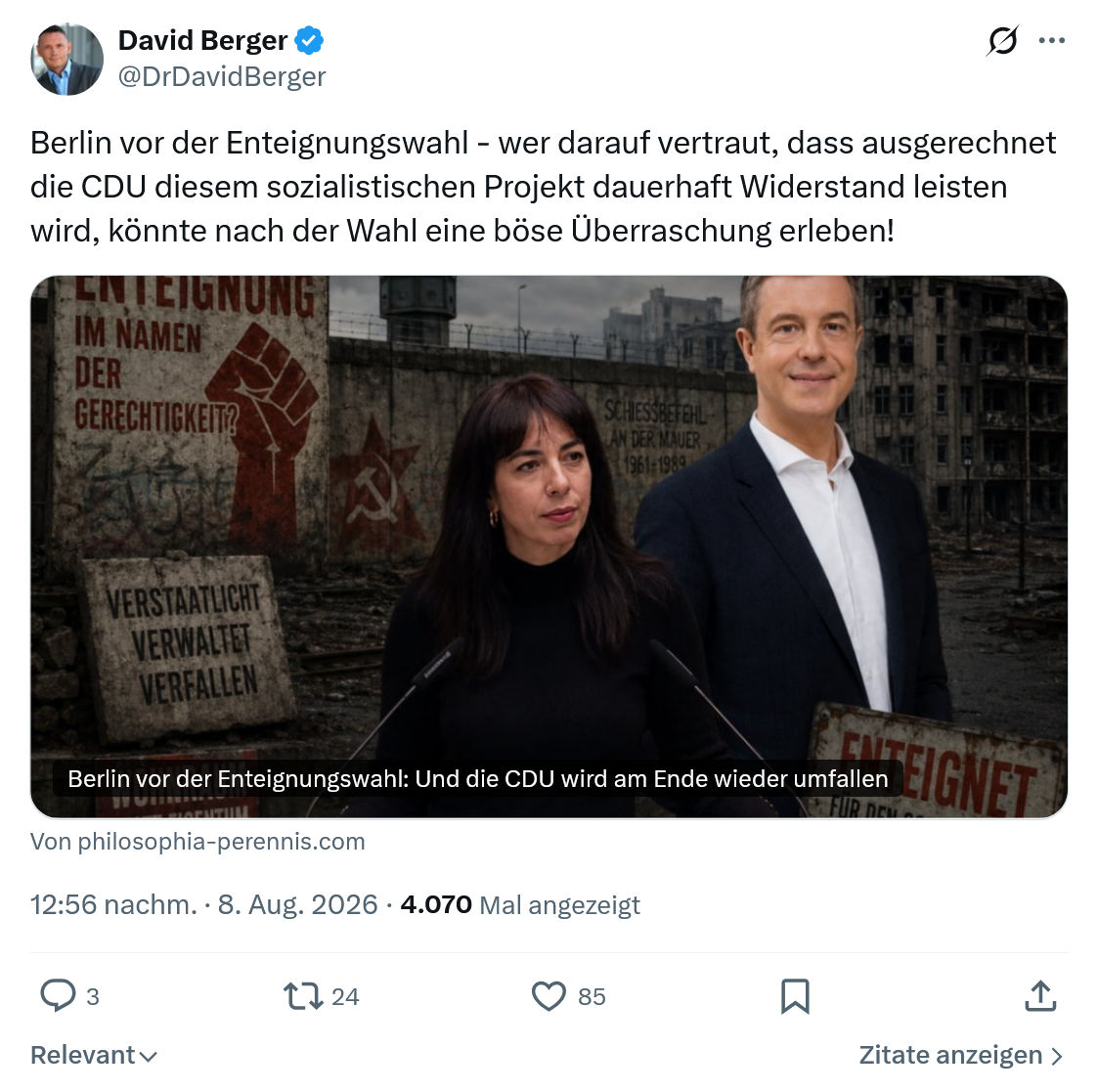 David Berger: Berlin vor der Enteignungswahl...