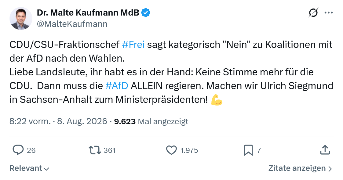 Malte Kaufmann: CDU/CSU-Fraktionschef...