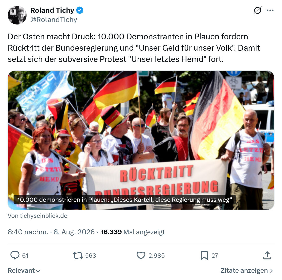 Roland Tichy: Der Osten macht Druck...