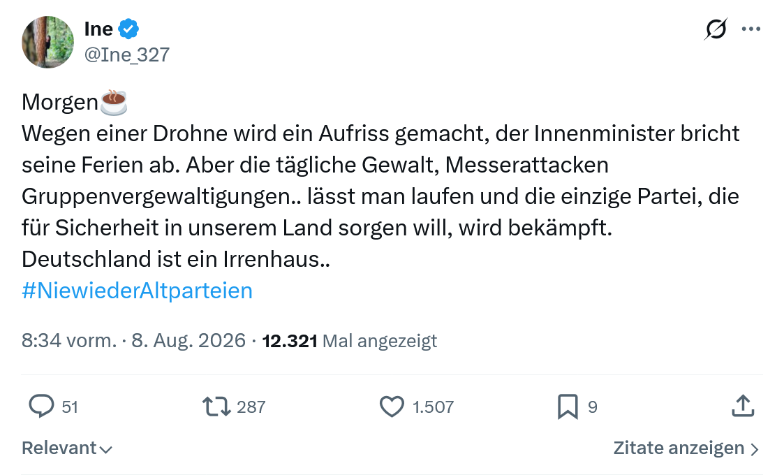 Ine: Wegen einer Drohne wird ein Aufriss...