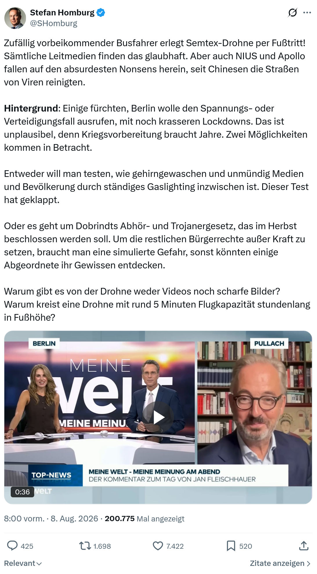Stefan Homburg: Zufällig vorbeikommender...