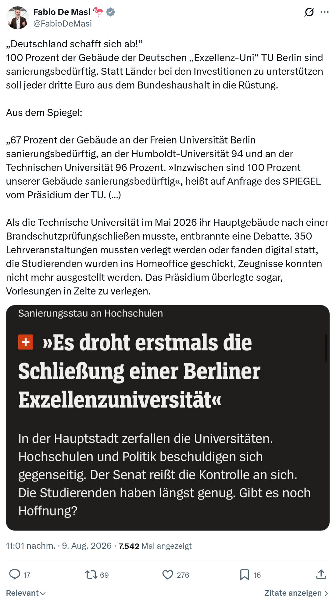 Fabio De Masi: „Deutschland schafft sich ab!“...