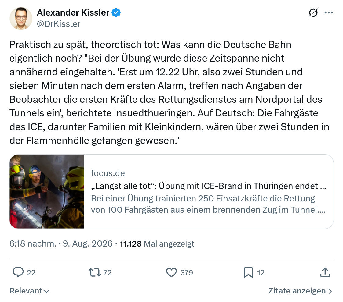 Alexander Kissler: Praktisch zu spät...