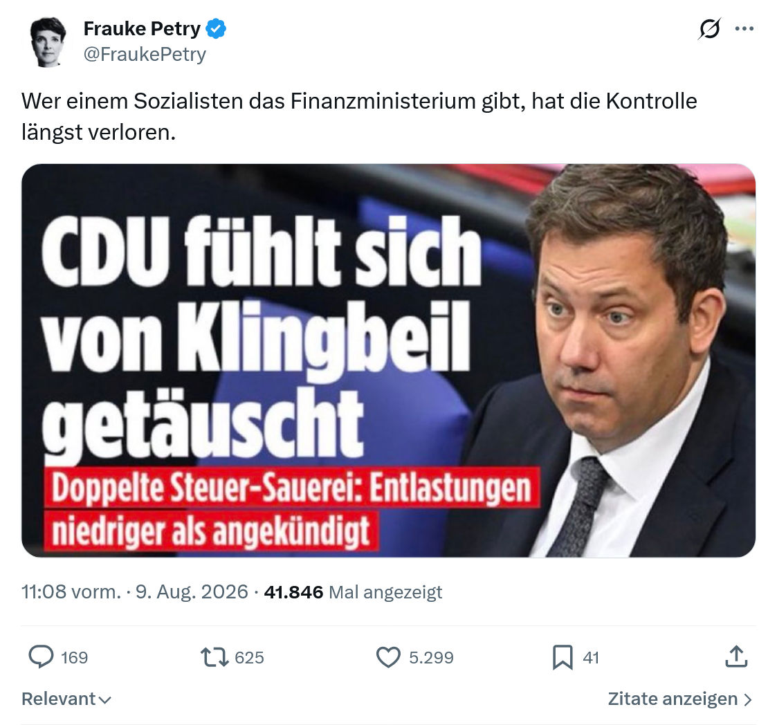 Frauke Petry: Wer einem Sozialisten...