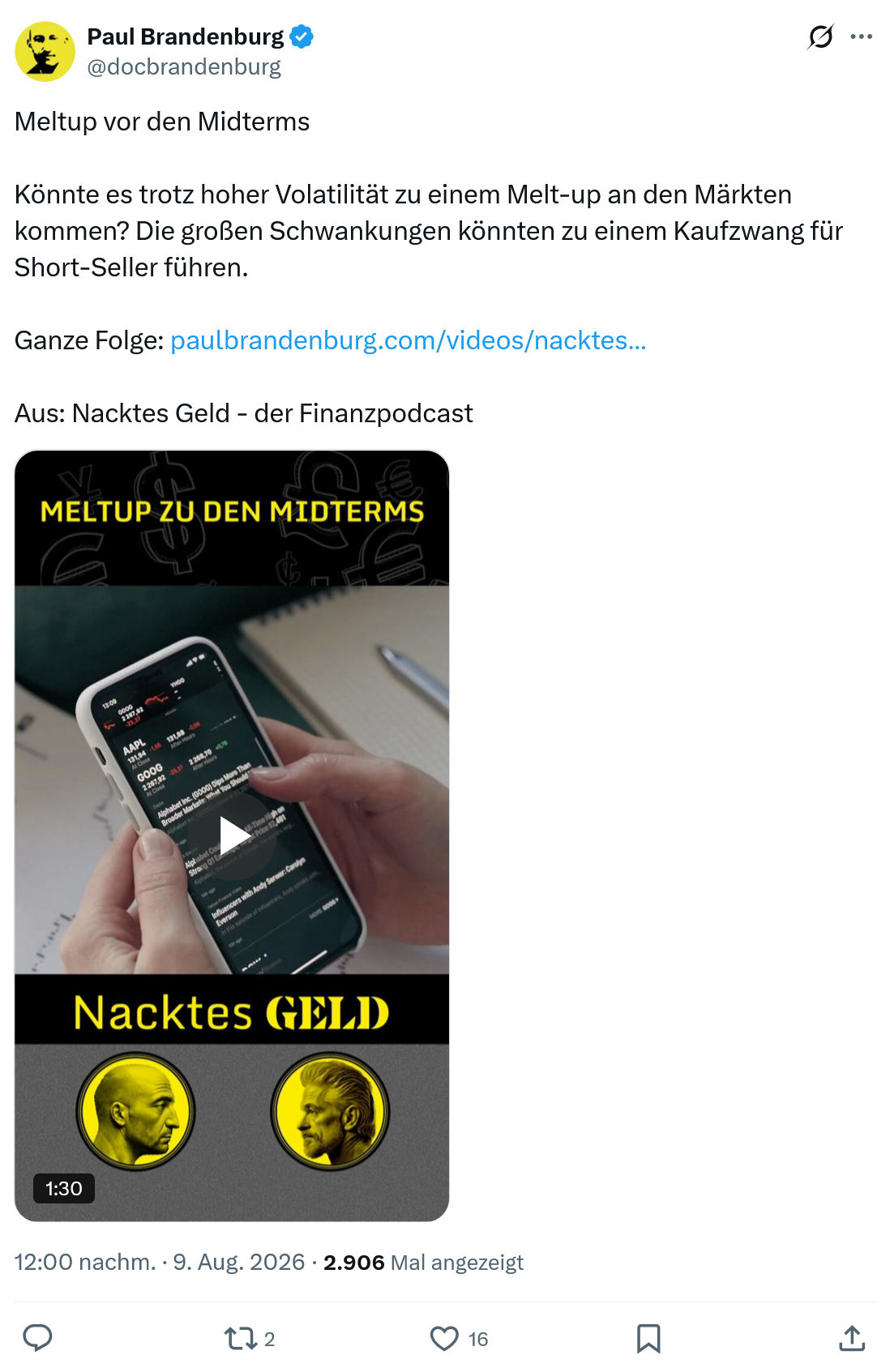 Paul Brandenburg: Meltup vor den Midterms...