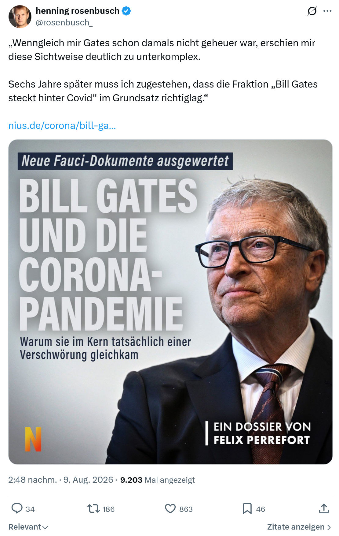 henning rosenbusch: Wenngleich mir Gates...