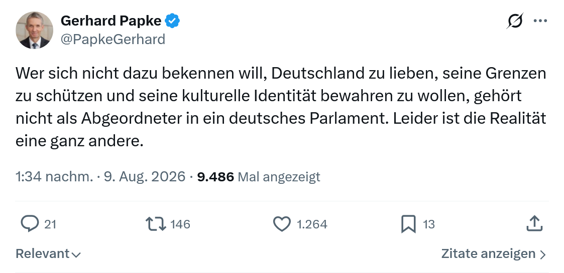 Gerhard Papke: Wer sich nicht dazu bekennen will...