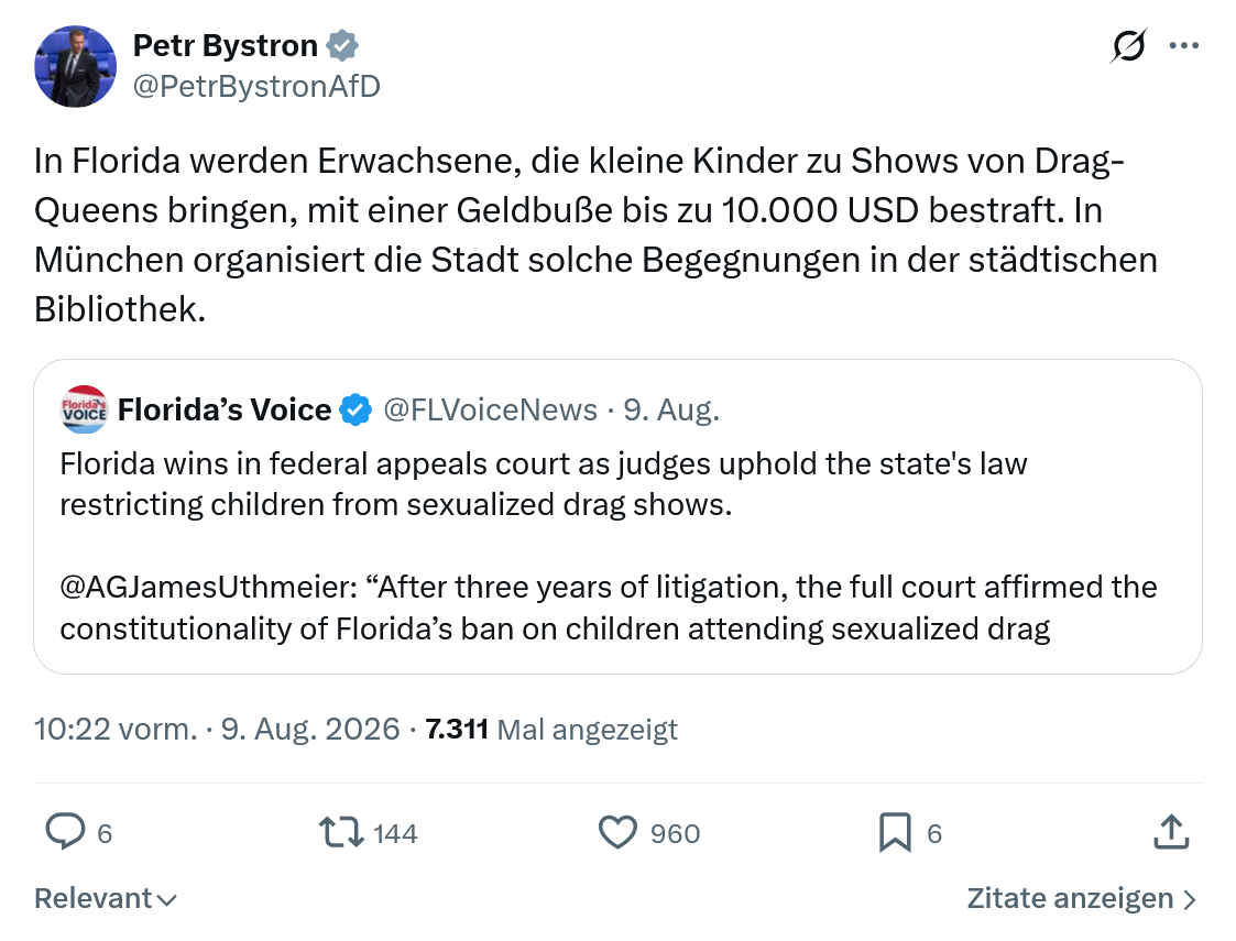 Petr Bystron: In Florida werden Erwachsene...
