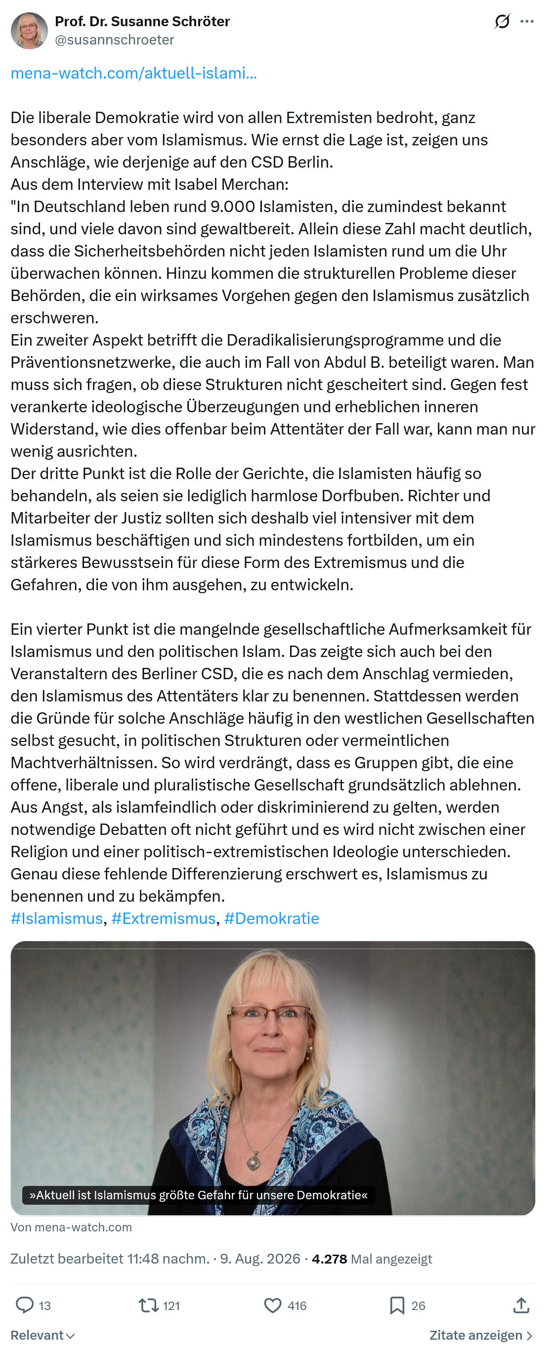 Susanne Schröter: Die liberale Demokratie...