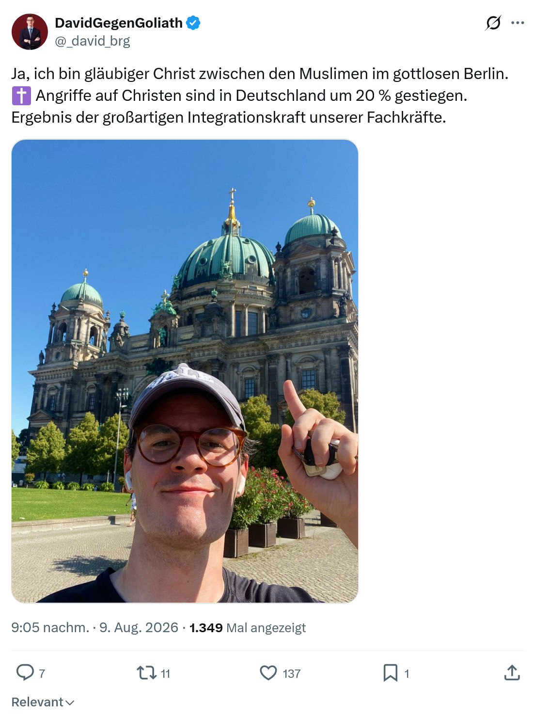 David Gegen Goliath: Ja, ich bin gläubiger Christ...