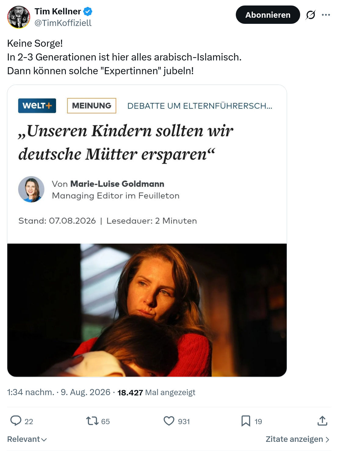 Tim Kellner: Keine Sorge...