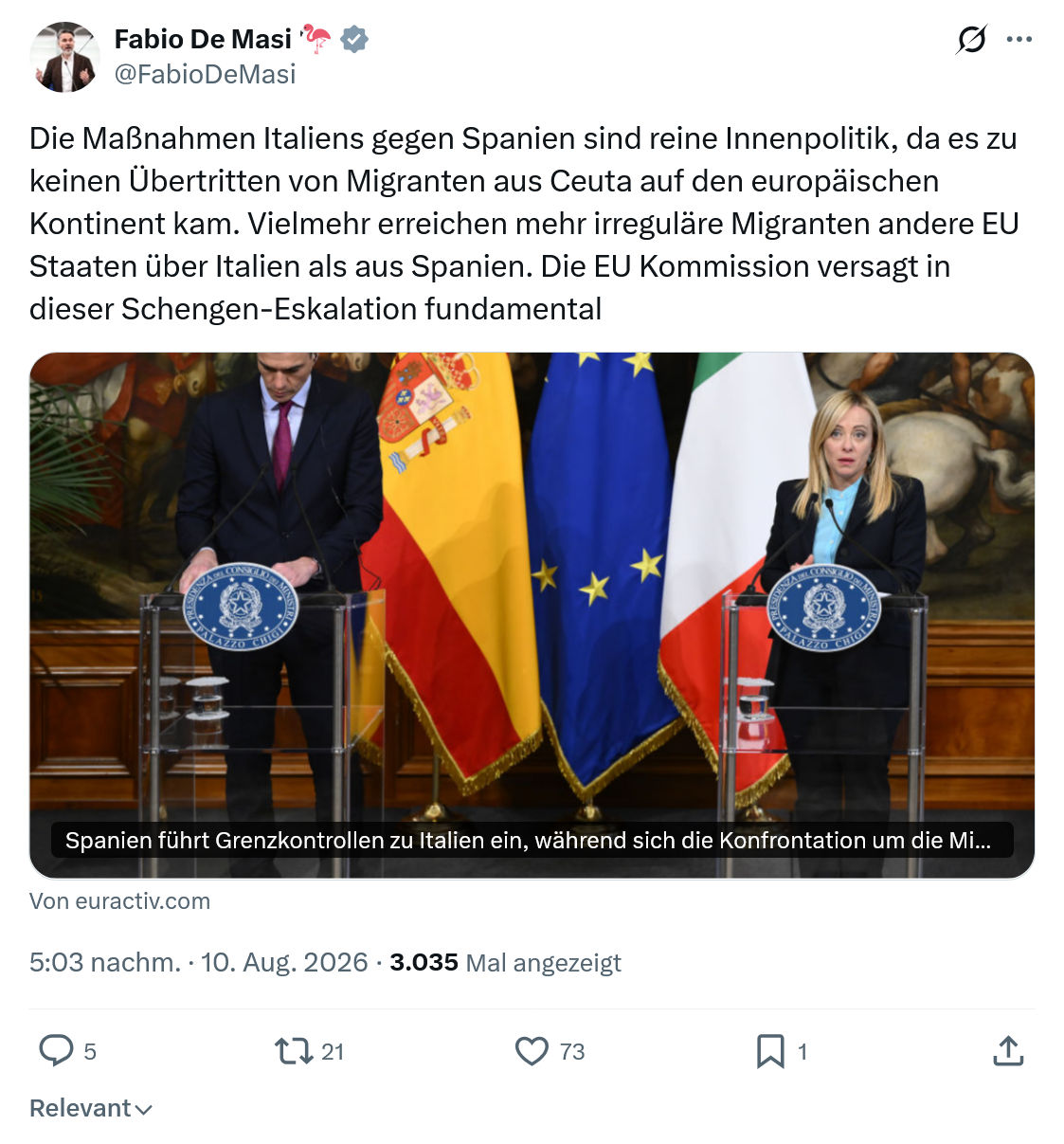 Fabio De Masi: Die Maßnahmen Italiens gegen...