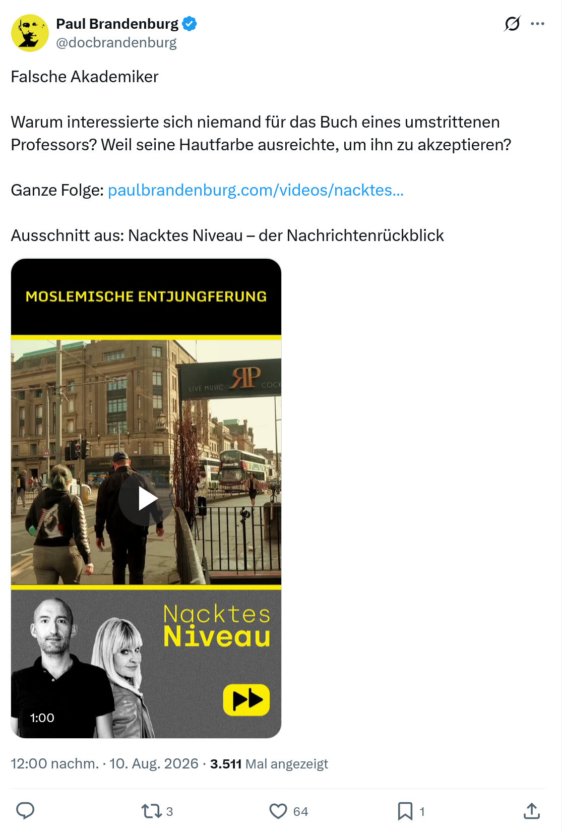 Paul Brandenburg: Falsche Akademiker...