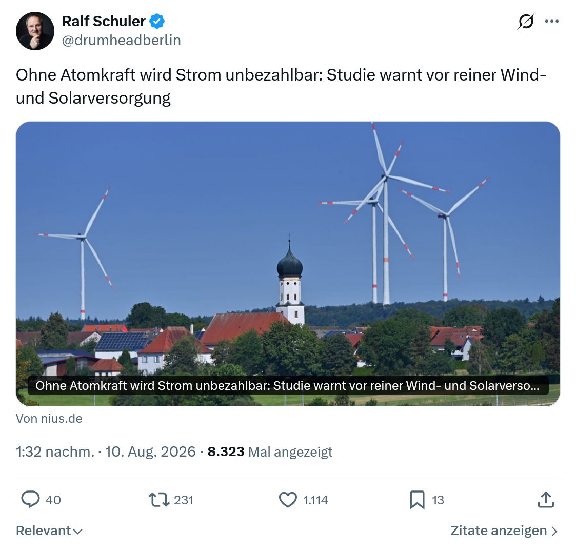 Ralf Schuler: Ohne Atomkraft wird Strom...