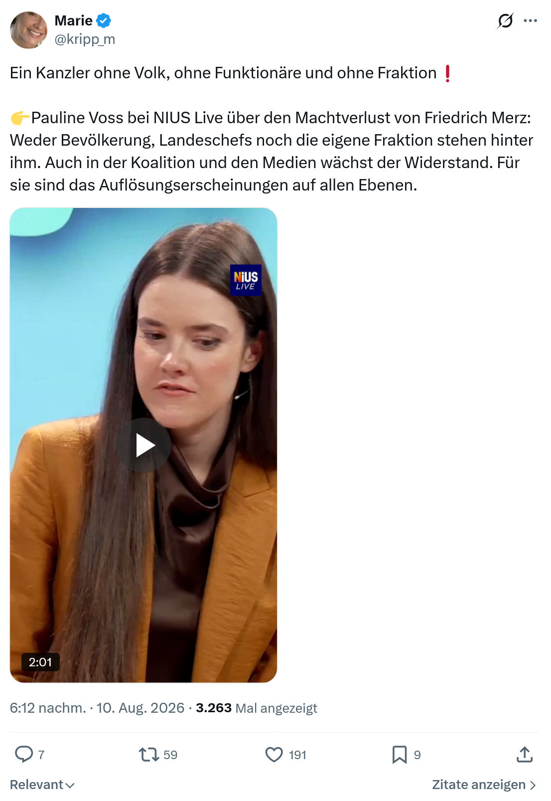 Marie kripp: Ein Kanzler ohne Volk...