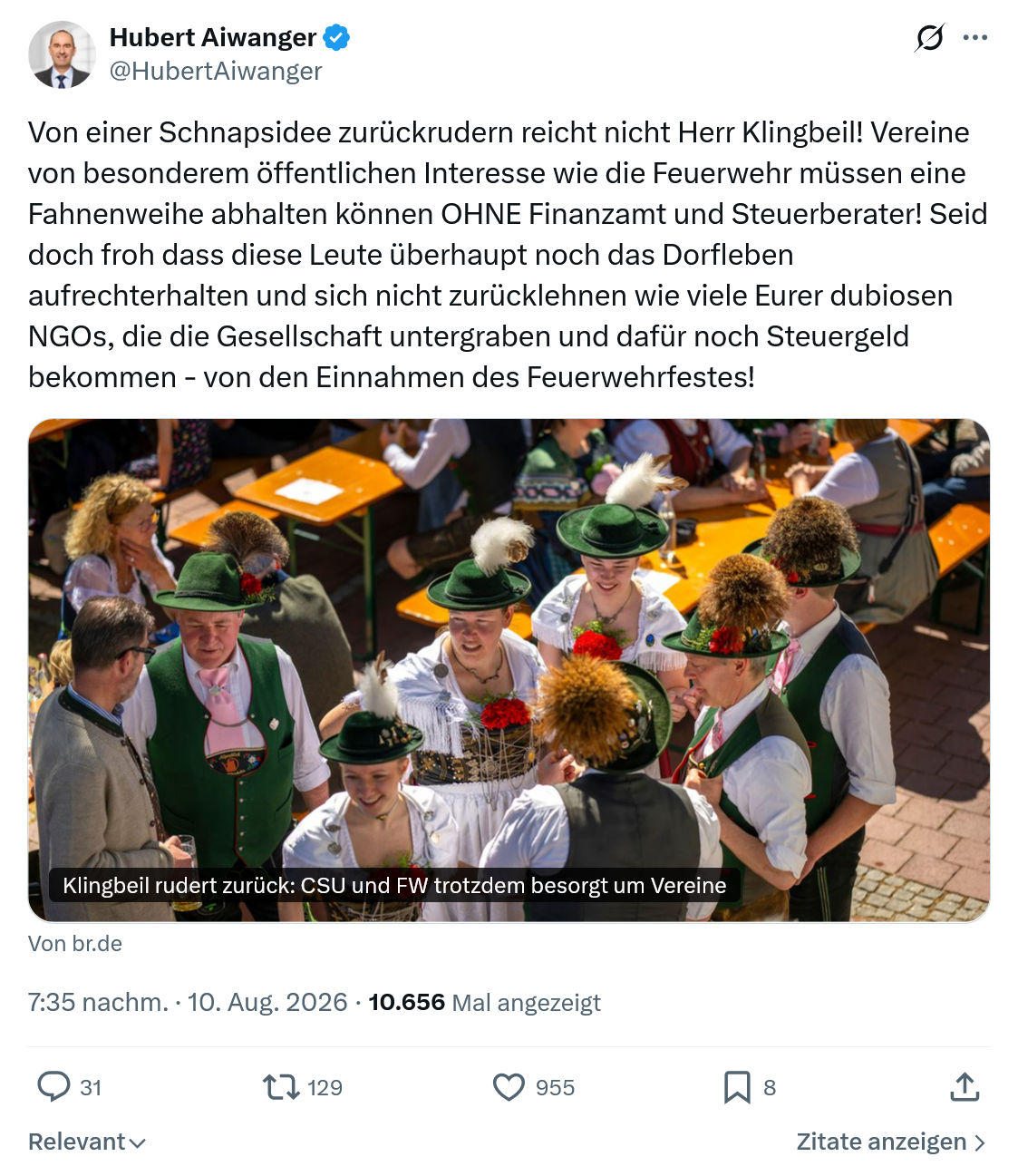 Hubert Aiwanger: Von einer Schnapsidee...