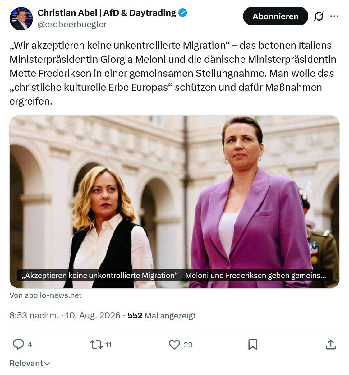 Christian Abel: Wir akzeptieren keine...