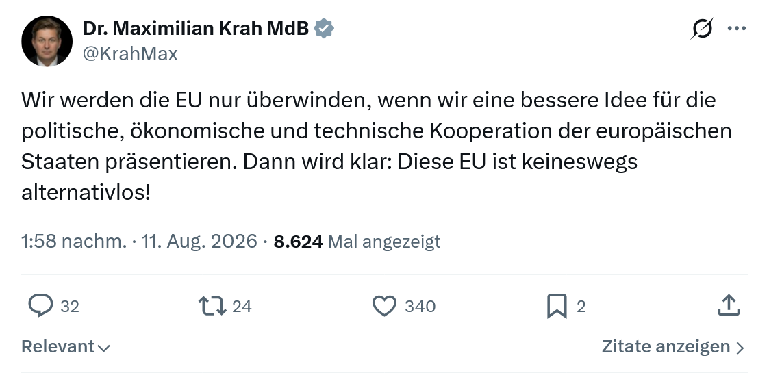 Maximilian Krah: Wir werden die EU nur überwinden...