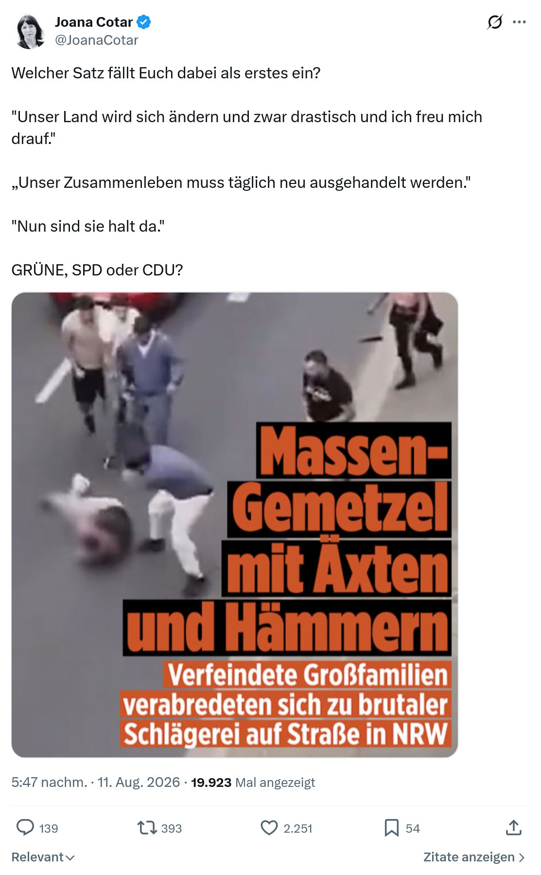 Joana Cotar: Welcher Satz fällt Euch...