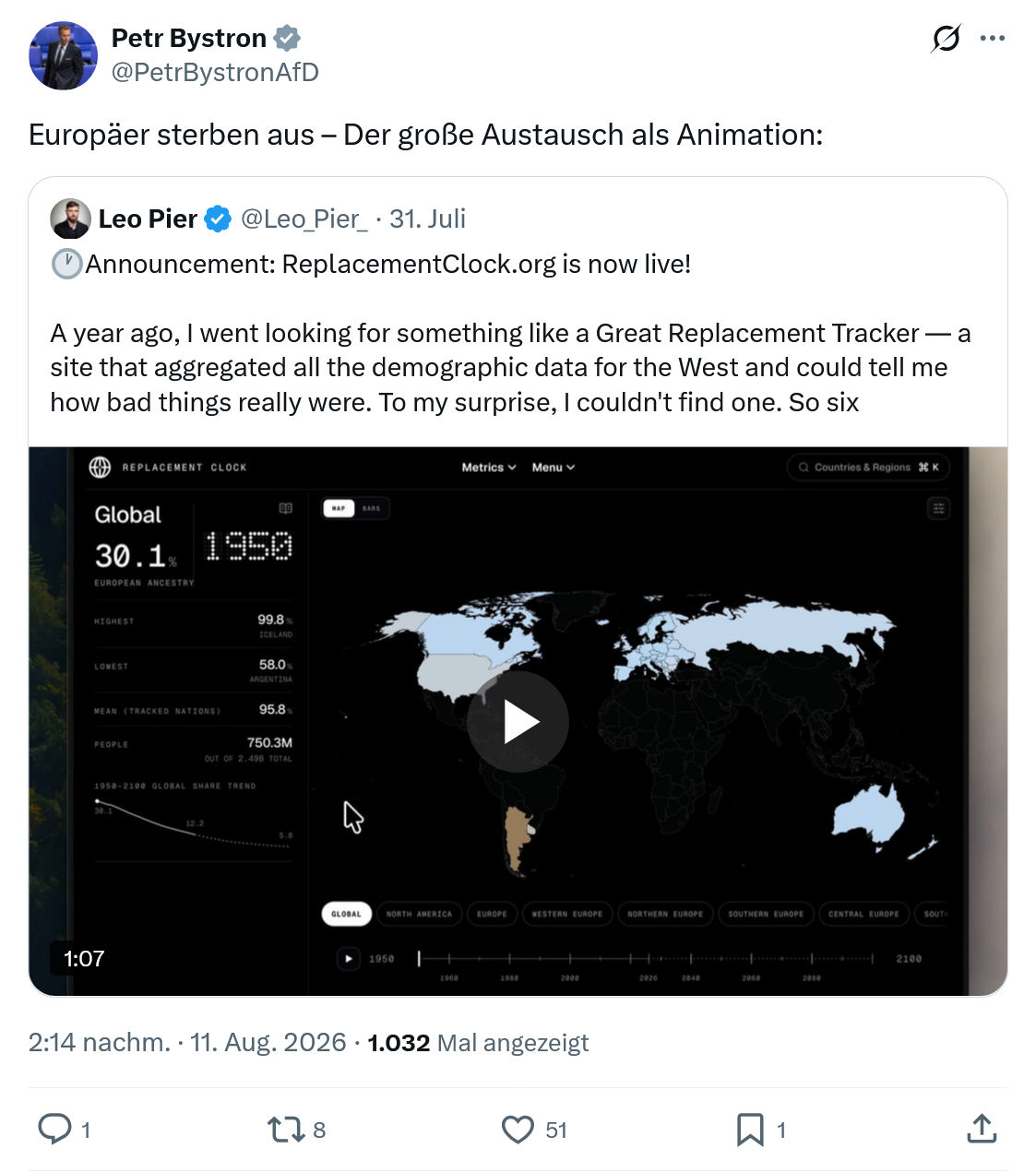 Petr Bystron: Europäer sterben aus...