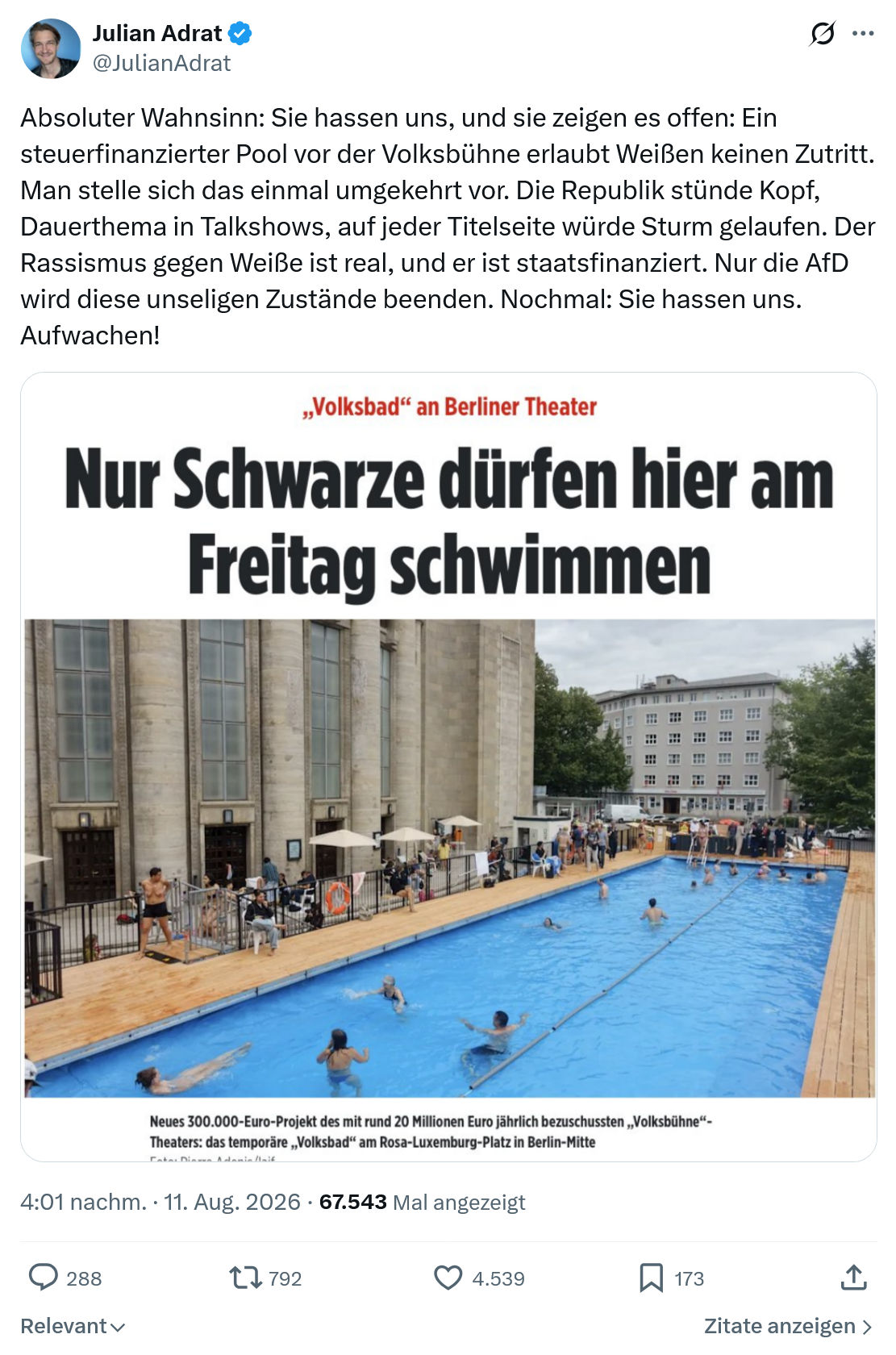 Julian Adrat: Absoluter Wahnsinn...