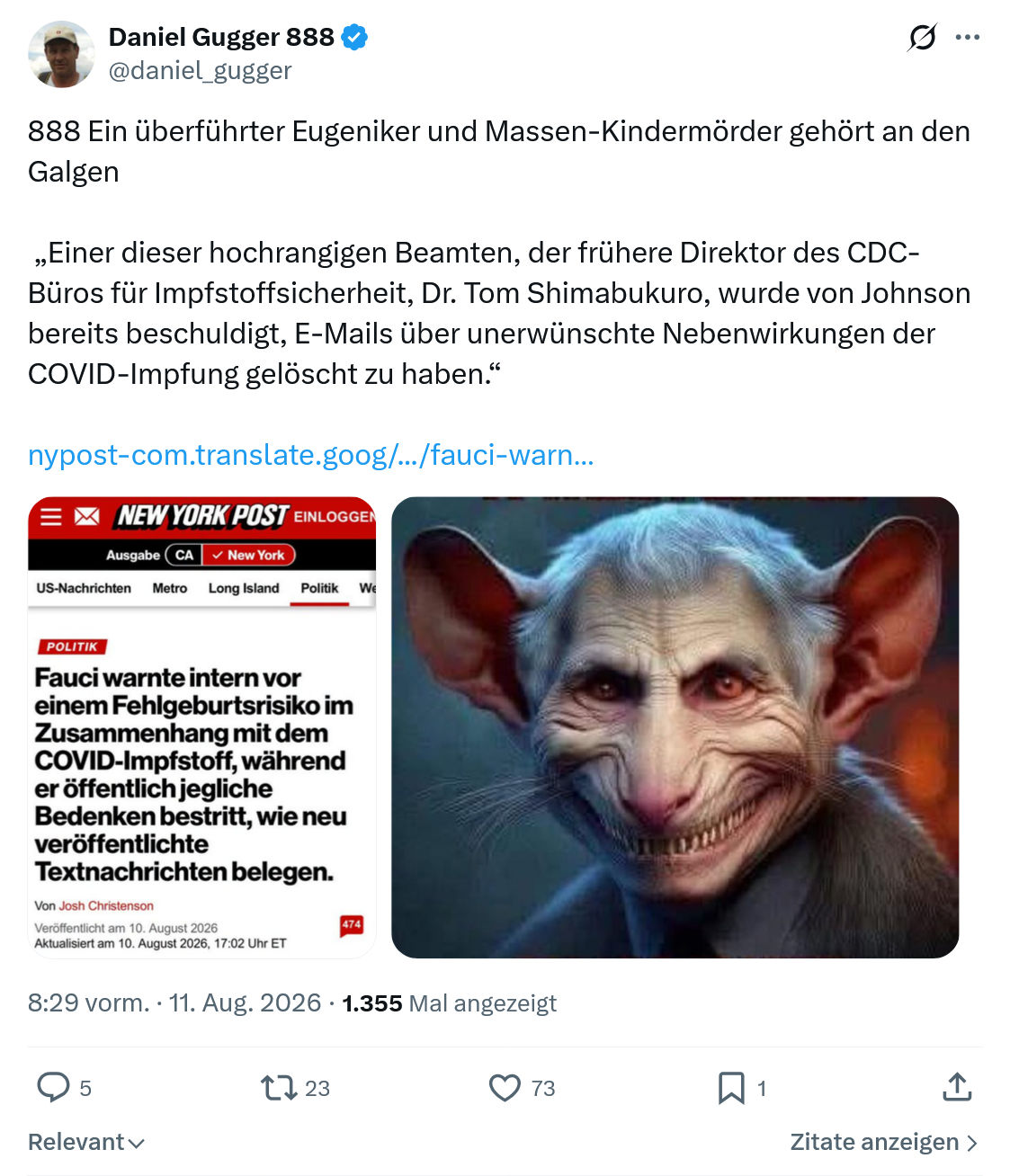 Daniel Gugger: Ein überführter Eugeniker...