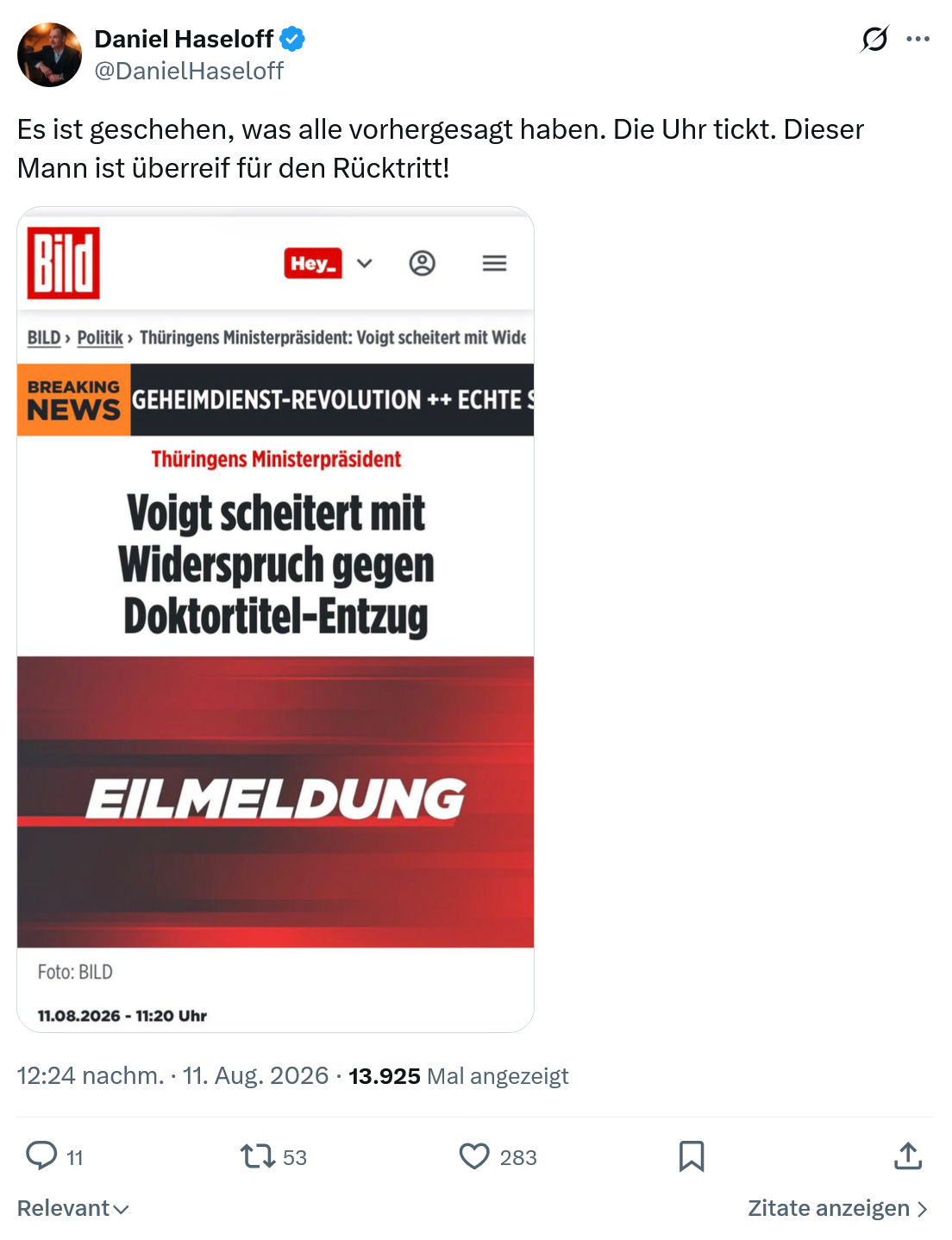Daniel Haseloff: Es ist geschehen...