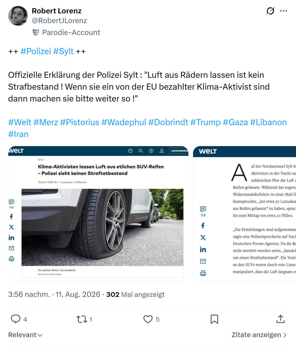 Robert Lorenz: #Polizei #Sylt...