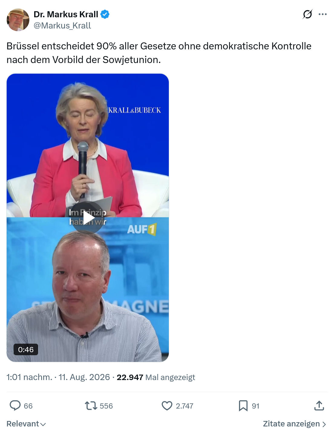 Markus Krall: Brüssel entscheidet 90%...