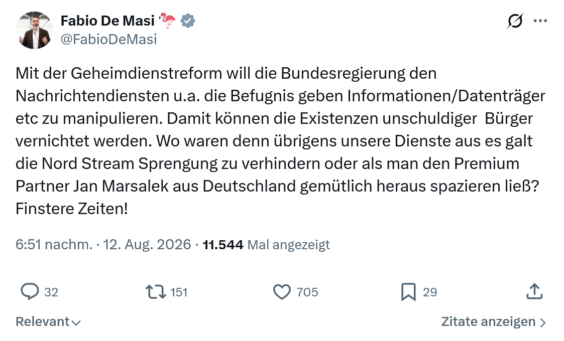 Fabio De Masi: Mit der Geheimdienstreform...