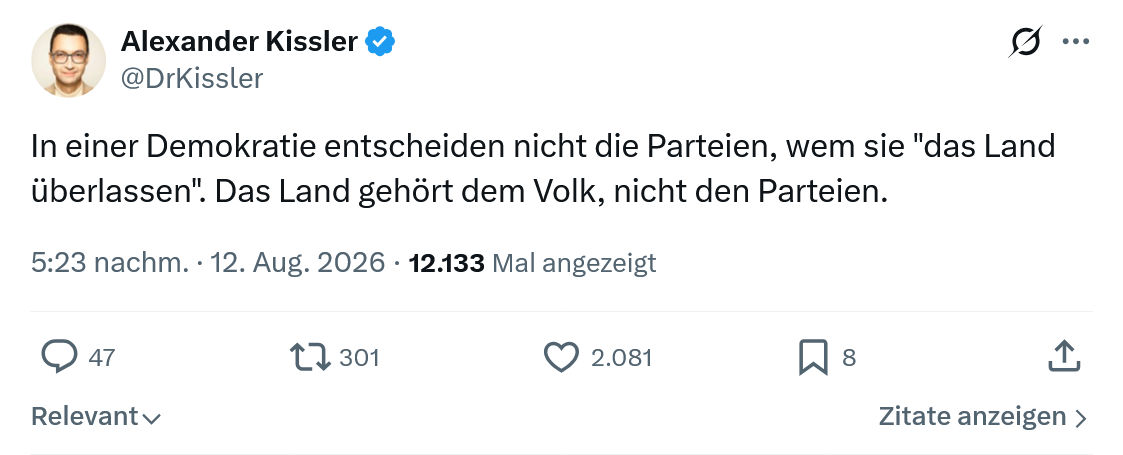 Alexander Kissler: In einer Demokratie entscheiden...
