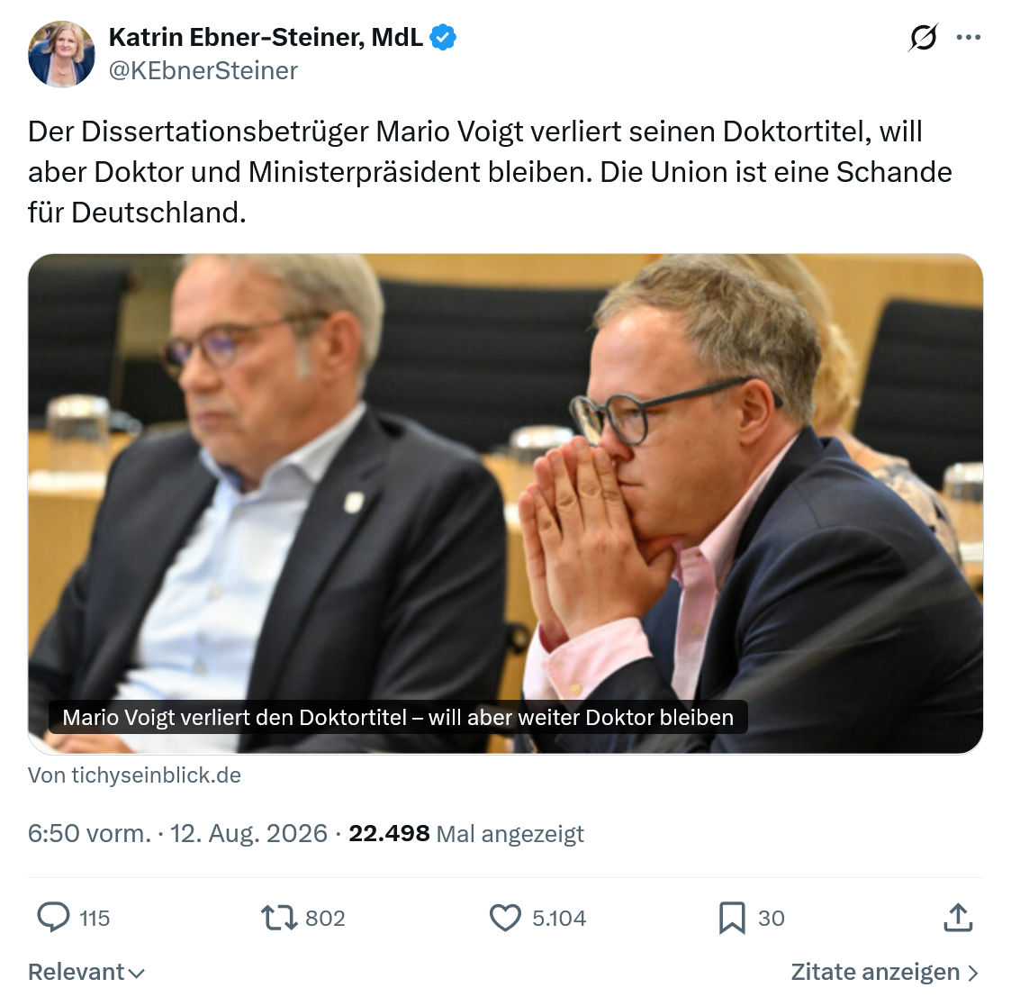 Katrin Ebner-Steiner: Der Dissertationsbetrüger Mario Voigt...
